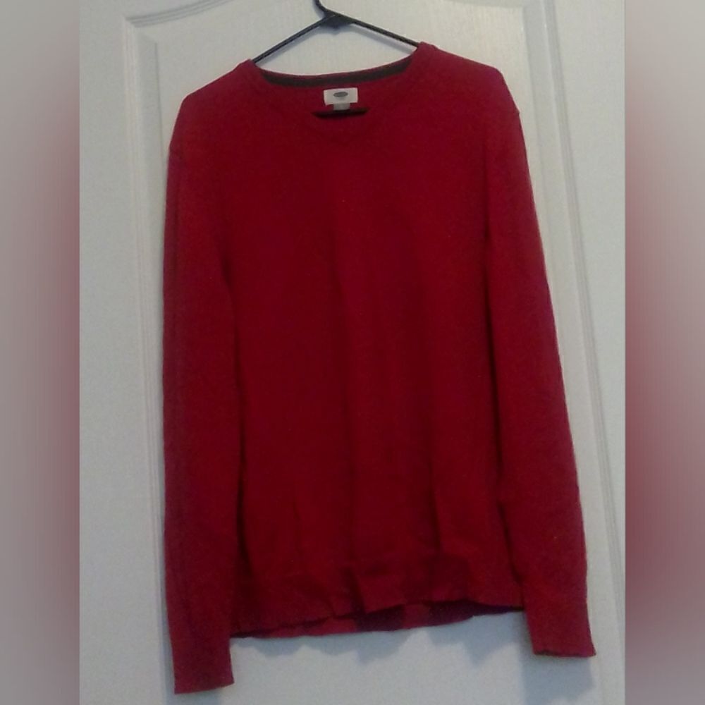 Like-New Red V-Neck Sweater from Old Navy” Size Large
